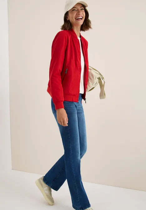 Nylon look blouson fiery red
