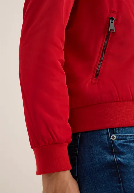 Nylon look blouson fiery red
