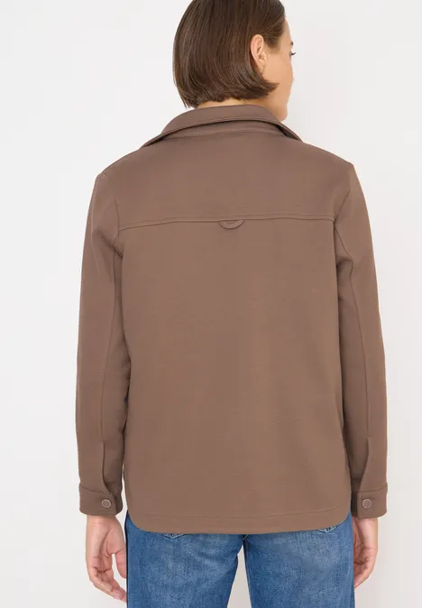 Overhemd met structuur cocoa taupe