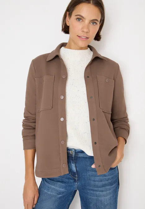 Overhemd met structuur cocoa taupe