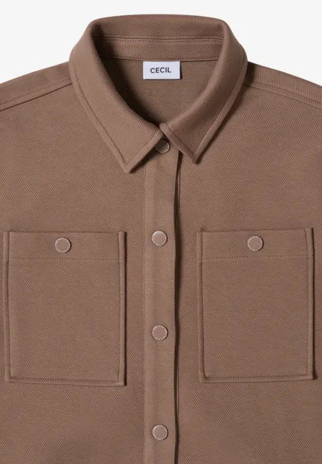 Overhemd met structuur cocoa taupe