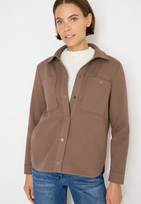 Overhemd met structuur cocoa taupe