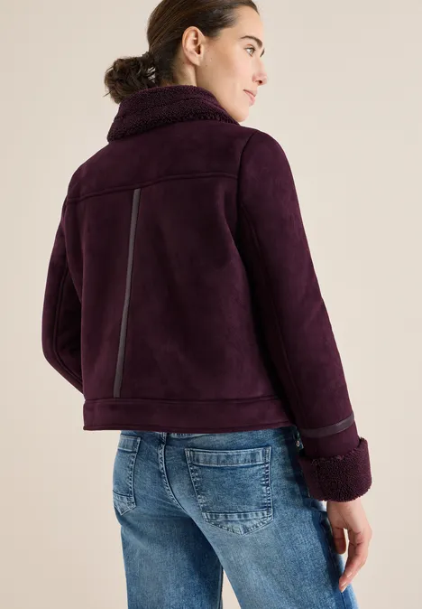 Veloursjacke eggplant red