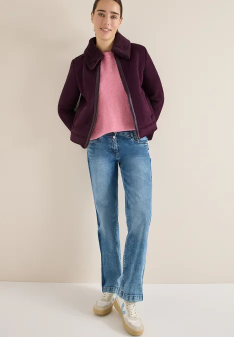 Veloursjacke eggplant red