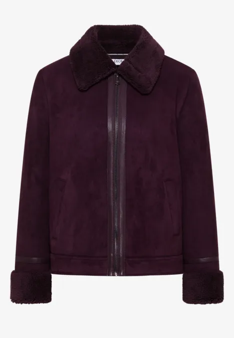 Veloursjacke eggplant red