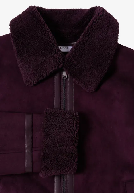 Veloursjacke eggplant red