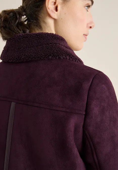 Veloursjacke eggplant red