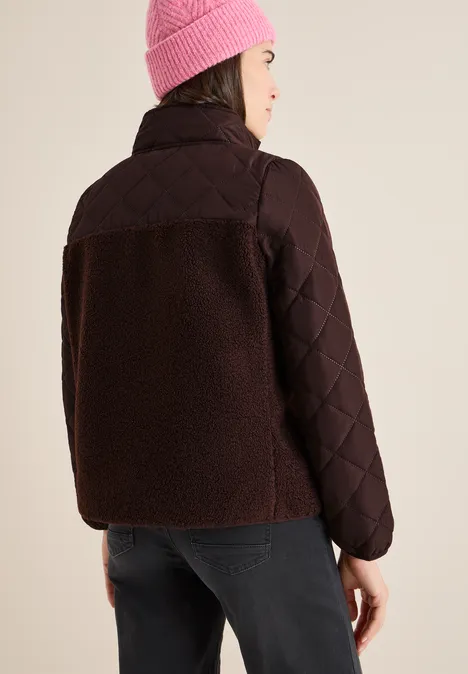 Teddy jas met gewatteerde details tartufo brown