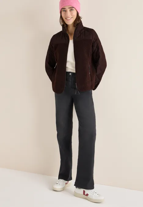 Teddy jas met gewatteerde details tartufo brown