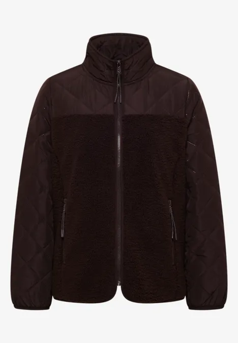 Teddy jas met gewatteerde details tartufo brown