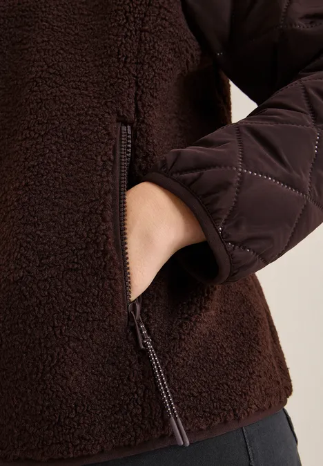 Teddy jas met gewatteerde details tartufo brown