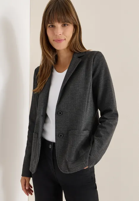 Herringbone Blazer Black