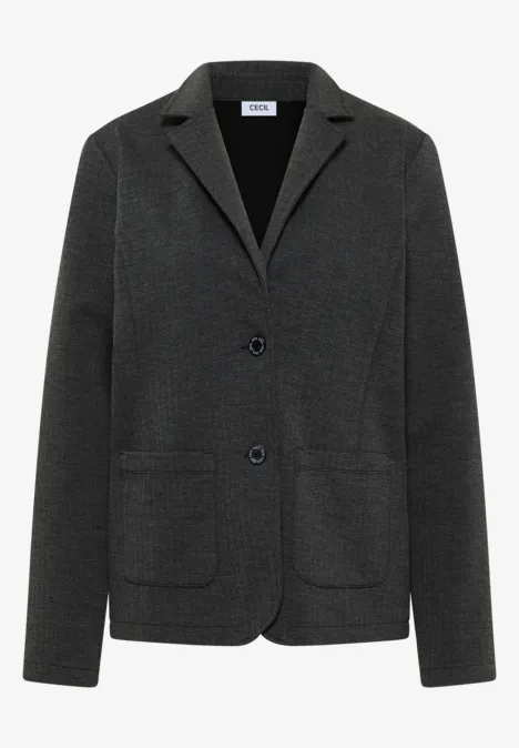 Herringbone Blazer Black