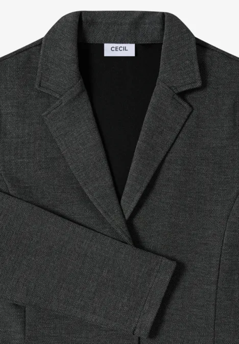 Herringbone Blazer Black