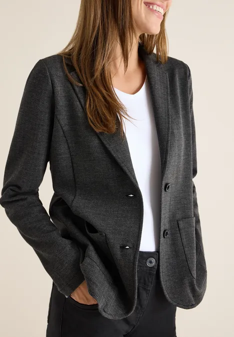 Herringbone Blazer Black