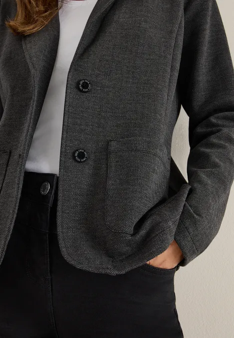Herringbone Blazer Black