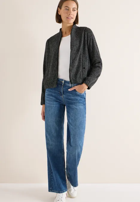 Blouson mit Elastiksaum Black Blouson mit Elastiksaum Black