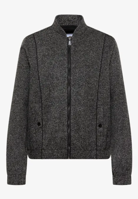 Blouson mit Elastiksaum Black Blouson mit Elastiksaum Black