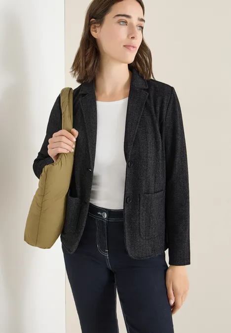 Blazer visgraat Black