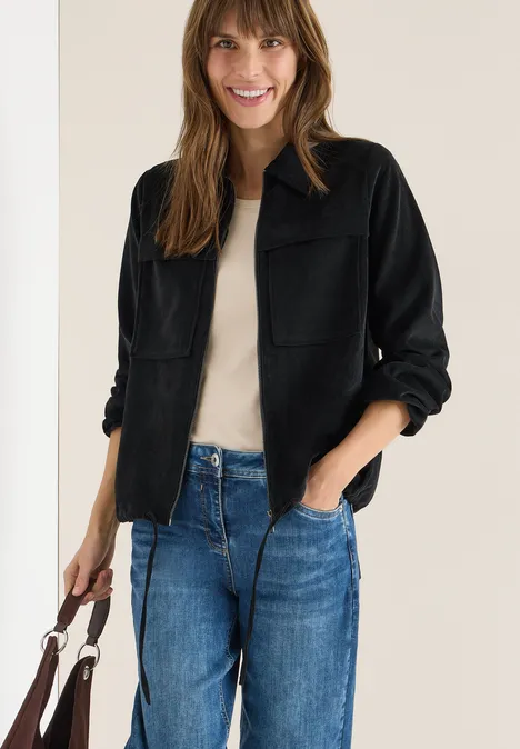 Cordjacke mit Tunnelzug Black Cordjacke mit Tunnelzug Black
