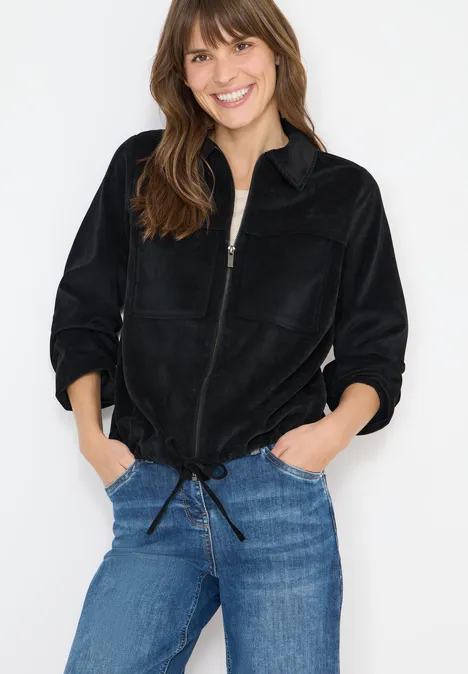Cordjacke mit Tunnelzug Black Cordjacke mit Tunnelzug Black