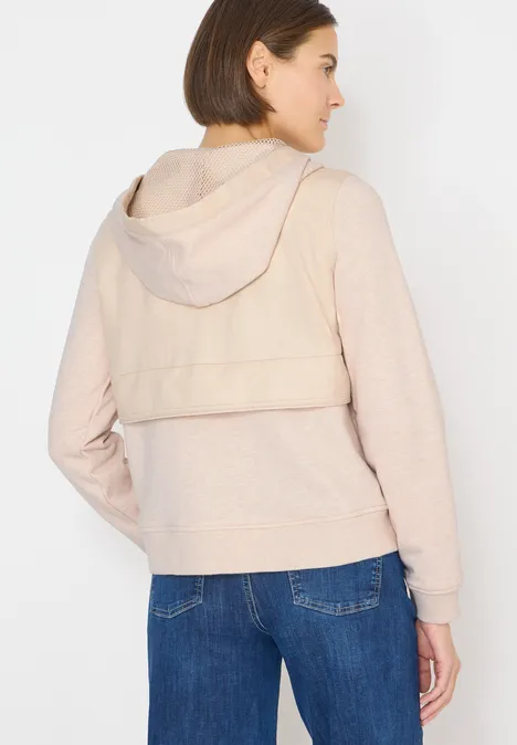 Strukturmix Hoodie Jacke desert beige melange Strukturmix Hoodie Jacke desert beige melange