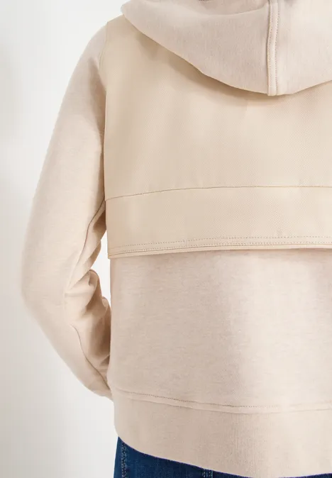 Strukturmix Hoodie Jacke desert beige melange Strukturmix Hoodie Jacke desert beige melange