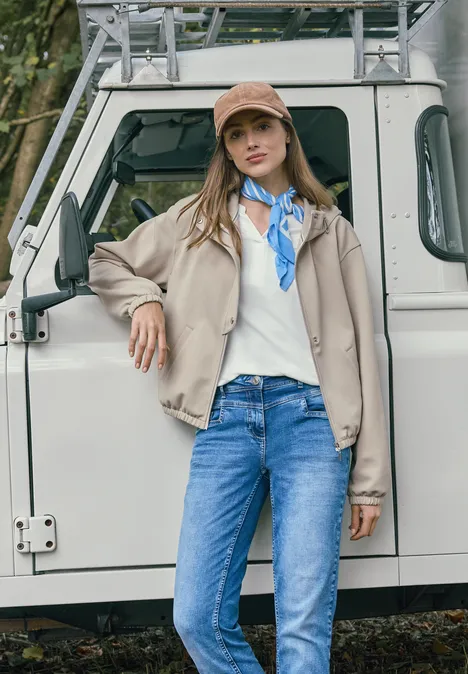 Blouson moderne grain beige Blouson moderne grain beige