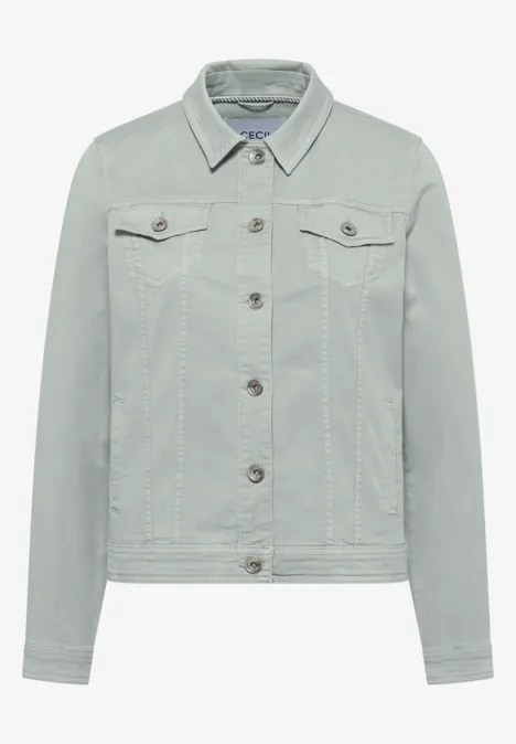 Jeansjacke mit Brusttaschen und Knöpfen mint sea green