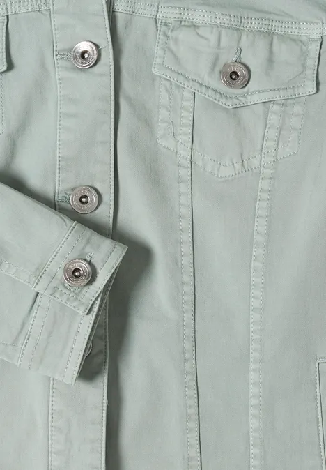 Jeansjacke mit Brusttaschen und Knöpfen mint sea green
