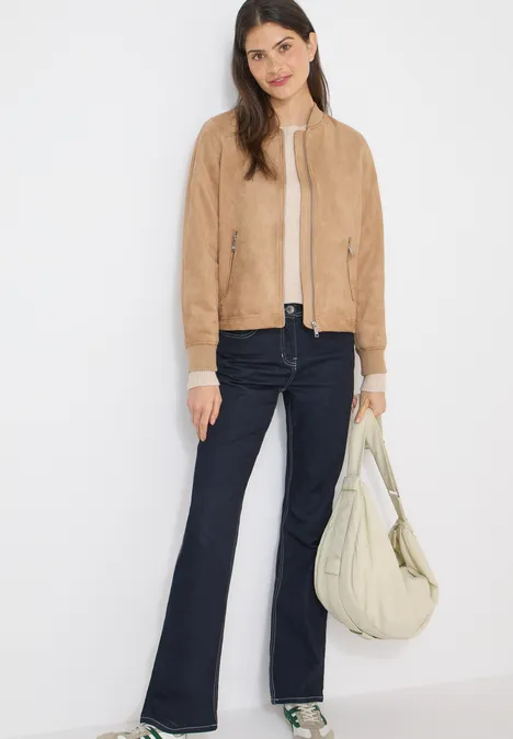 Blouson in effen kleur golden camel