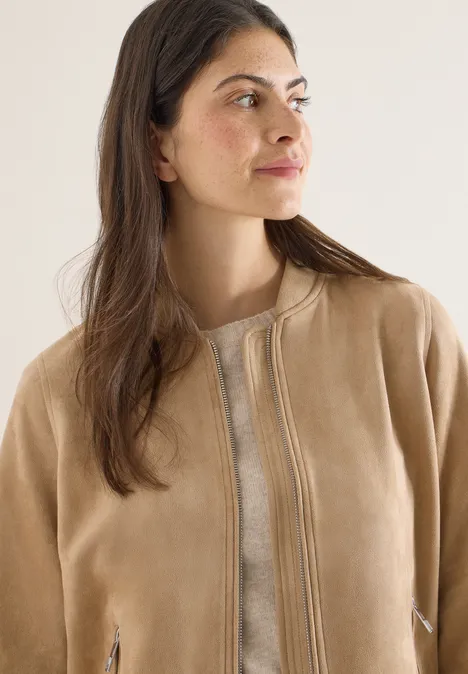 Blouson in effen kleur golden camel