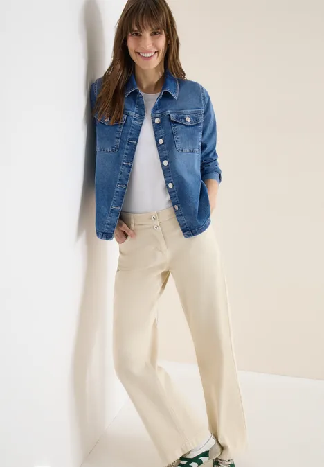 Survêtement avec patte de boutonnage light blue used wash