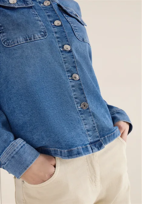 Survêtement avec patte de boutonnage light blue used wash