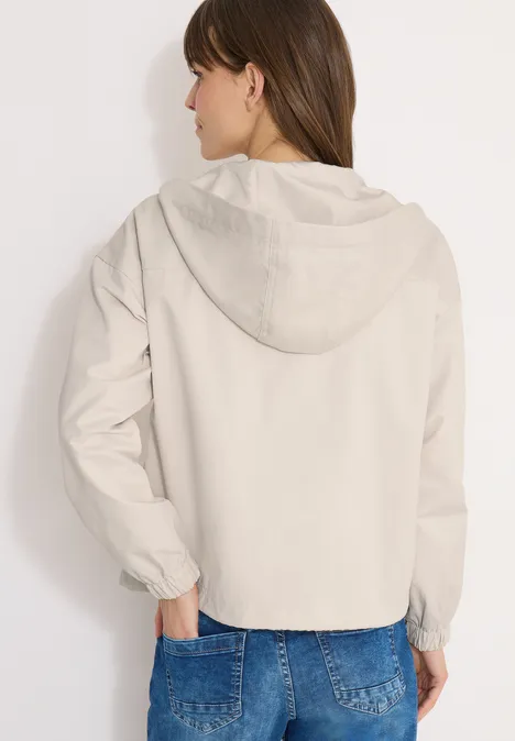 Jacke aus Baumwollmix mit Kapuze pearl beige