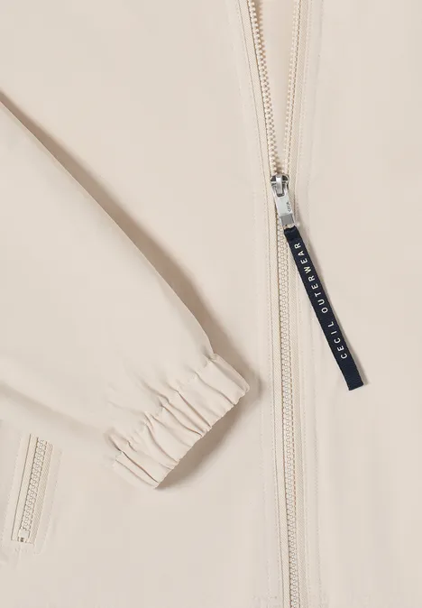 Jacke aus Baumwollmix mit Kapuze pearl beige