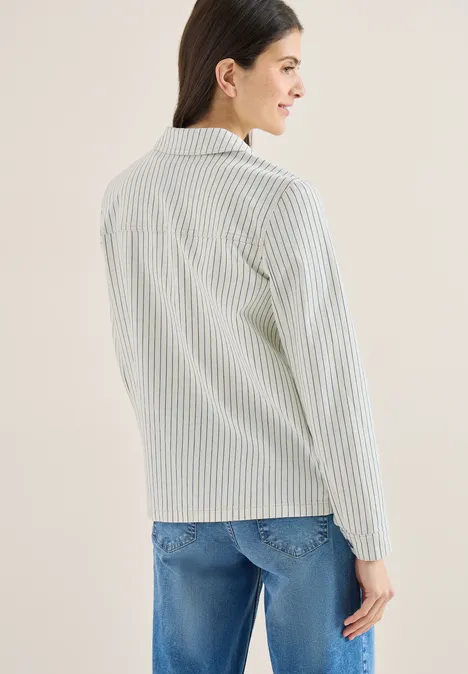Overshirt w paski vanilla white