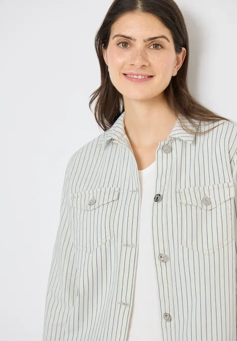 Overshirt w paski vanilla white