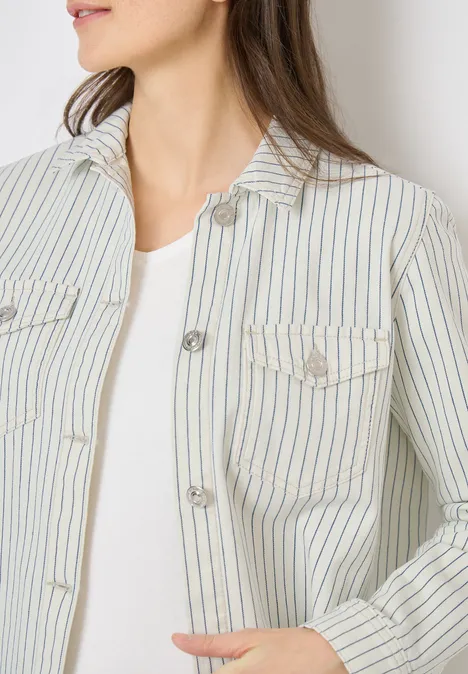 Overshirt w paski vanilla white