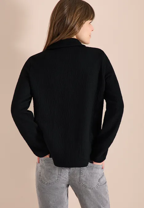 Overshirt mit Brusttaschen und Struktur Black