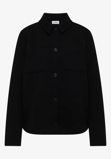 Overshirt mit Brusttaschen und Struktur Black