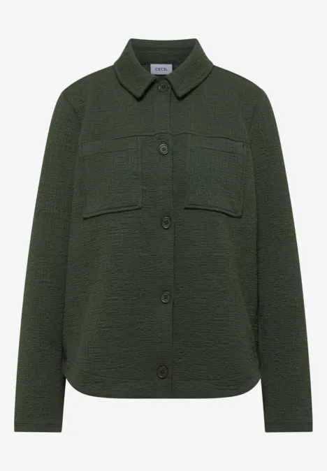 Overshirt mit Brusttaschen und Struktur khaki