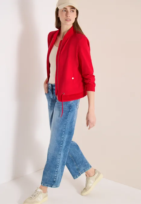 Blouson ze sznurkiem ściągającym i siateczkowymi detalami glazed apple red