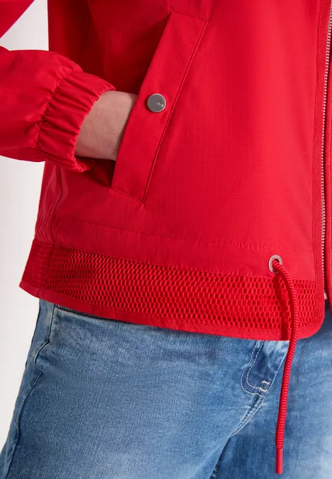 Blouson ze sznurkiem ściągającym i siateczkowymi detalami glazed apple red