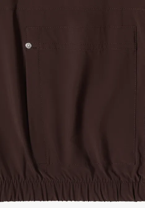 Blouson in Unifarbe mit Zipper brown cacao Glatter dunkelbrauner Stoff mit seitlicher Tasche (Druckknopf) und elastischem Saum.