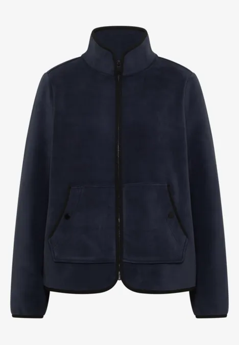 Fleecejacke mit Zipper und Stehkragen dark navy blue Dunkelblaue Fleecejacke mit durchgehendem Reißverschluss, Stehkragen und aufgesetzten Taschen.