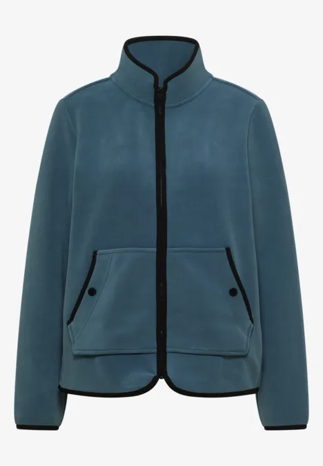 Fleecejacke mit Zipper und Stehkragen mountain air blue Blau-grüne Fleecejacke mit Stehkragen, durchgehendem Reißverschluss und aufgesetzten Taschen mit Knöpfen.