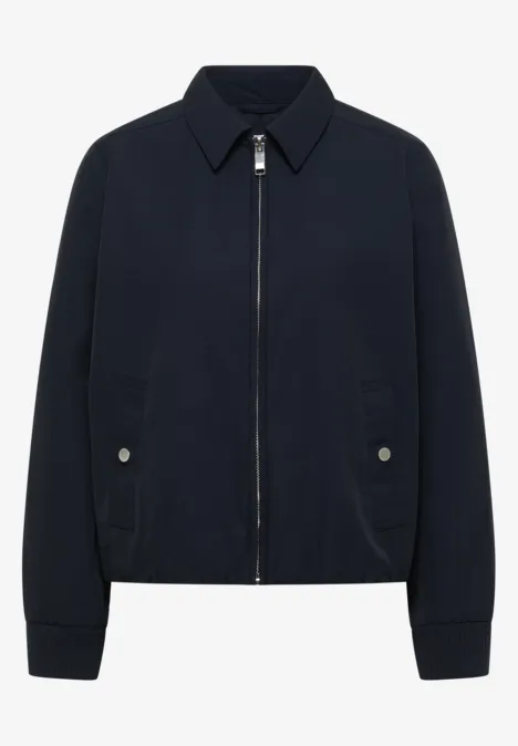 Blouson mit Hemdblusenkragen urban dark blue Dunkelblaue Bomberjacke mit Reißverschluss, Kragen und seitlichen Taschen