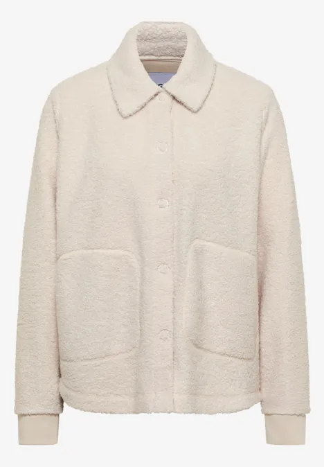 Teddy-Overshirt mit Knopfleiste teddy vanilla white Beige Teddyjacke mit Hemdkragen, Knopfleiste und aufgesetzten Taschen, weich und warm.