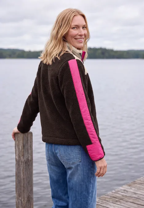 Teddy-Jacke mit Softshelldetails truffle brown Teddy-Jacke mit Softshelldetails truffle brown